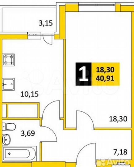 1-к. квартира, 43 м², 26/26 эт.