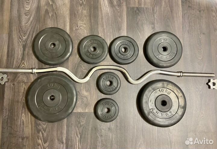 Штанги сильноизогнутые от 22,5кг до 75кг новые