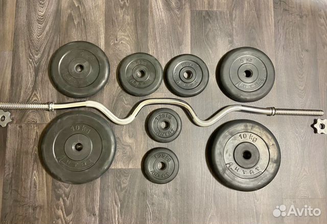 Штанги сильноизогнутые от 22,5кг до 75кг новые