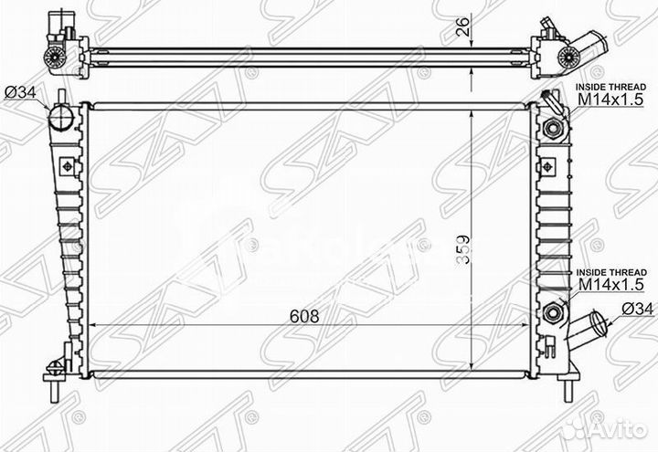 Радиатор saab 9-5 2.0T/2.3T 97-10
