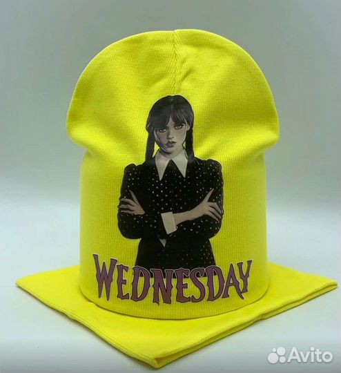 Wednesday Уэнздей шапки +снуд новые