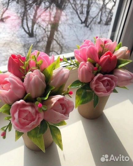 Букет тюльпанов из мыла ручная работа