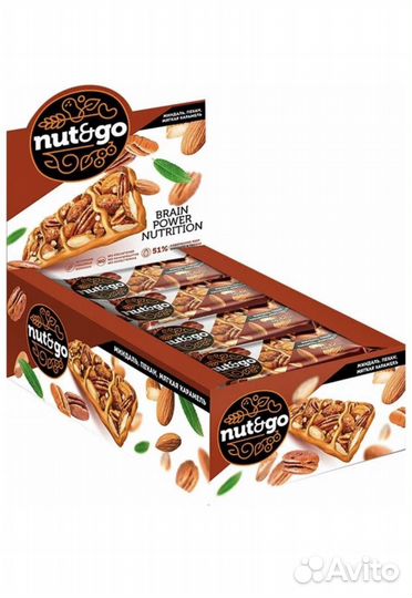 Конфеты ореховый батончик nut&go