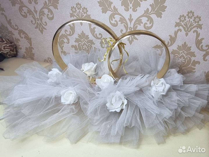 Свадебные украшения на машину кольца