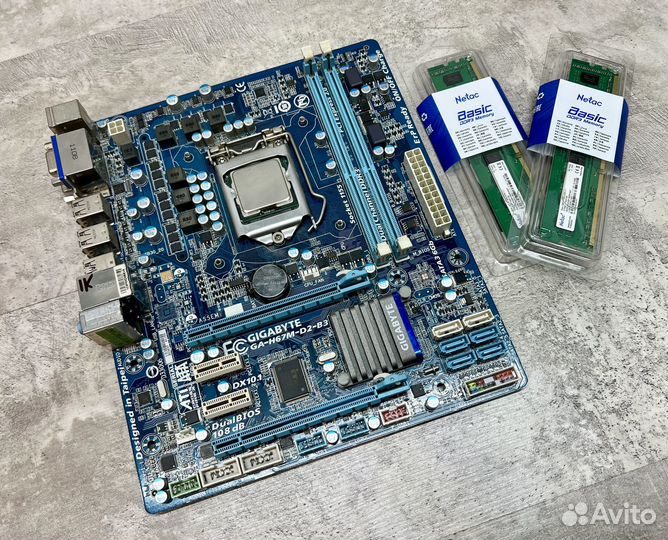 Комплект GA-H67M-D2-B3 / i3-2100 / DDR 16Gb