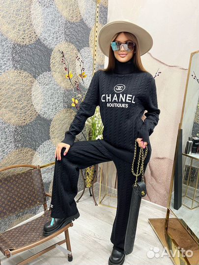 Вязаный костюм chanel Оверсайз 42-48