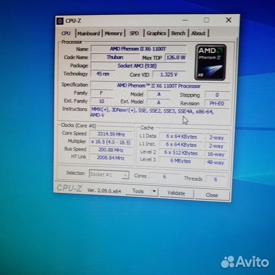 Процессор Amd phenom ii x6 1100T + mb ga-770t-d3l