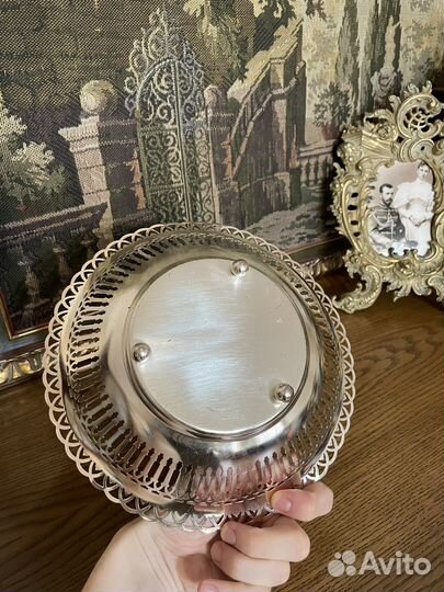 Винтажная ваза фруктовница серебрение Германия