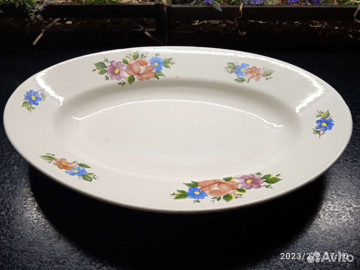 Блюдо большое овальное. Конаково времён СССР