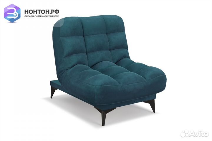 Кресло клик-кляк Арно вельвет сине-зеленый