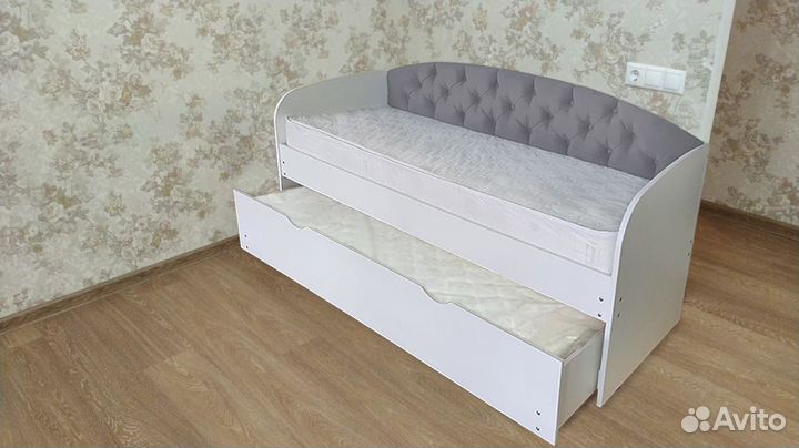 Кровать лдсп от 2х лет выдвиж спальн мягк спинка