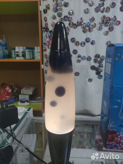 Лава лампа 41 см корп черный,лампа синий