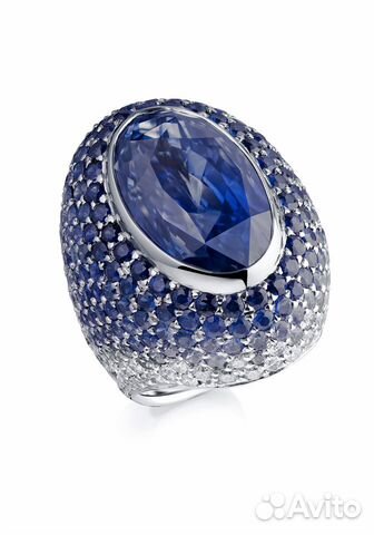 Кольцо GRS Gemresearch Swisslab с природным синим