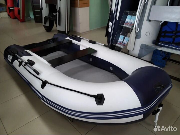 Лодка пвх Sharmax SY-340 airdeck бело-синий