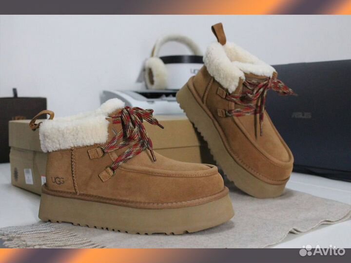 UGG (угги) Funkarra Cabin Cuff оригинальные - женские Светло-Коричневого цвета