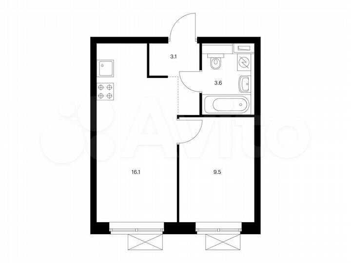 1-к. квартира, 32,3 м², 18/33 эт.