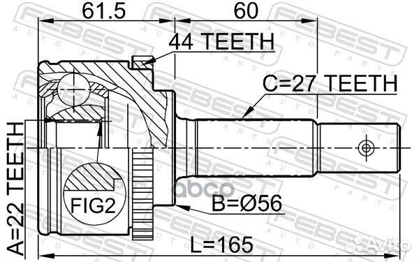 ШРУС nissan primera P11E 1996.06-2002.01 EL н