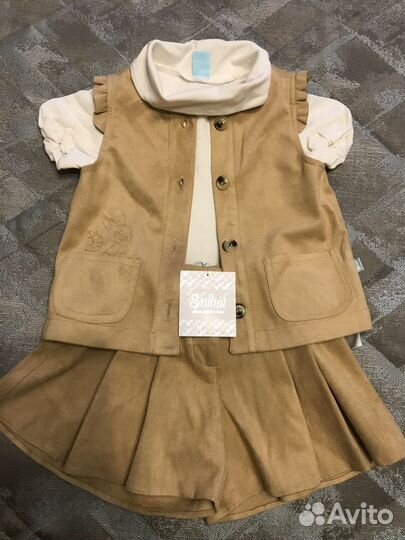 Жилет,юбка-шорты,блузка для девочки (р-р 98)