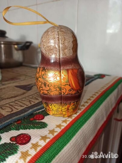 Матрешка металлическая шкатулка