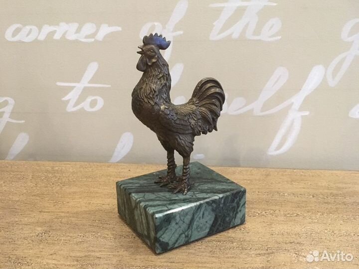 Статуэтка Петух Бронзовое литьё Мрамор опт