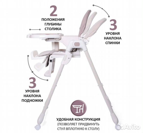 Стульчик для кормления jetem anibelle, серый