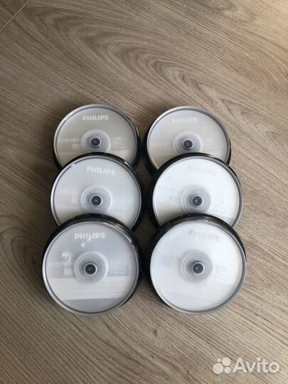 Диск болванка чистый Philips DVD+RW, 10шт упаковка