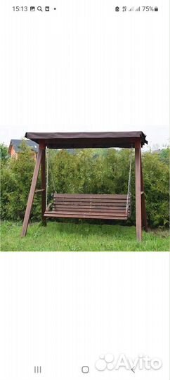 Садовые качели из дерева