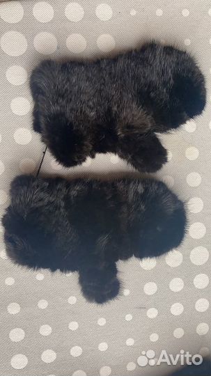 Шапка, повязка и перчатки из вязаной норки