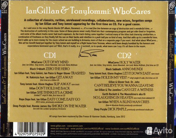 Ian Gillan & Tony Iommi - WhoCares (2CD)