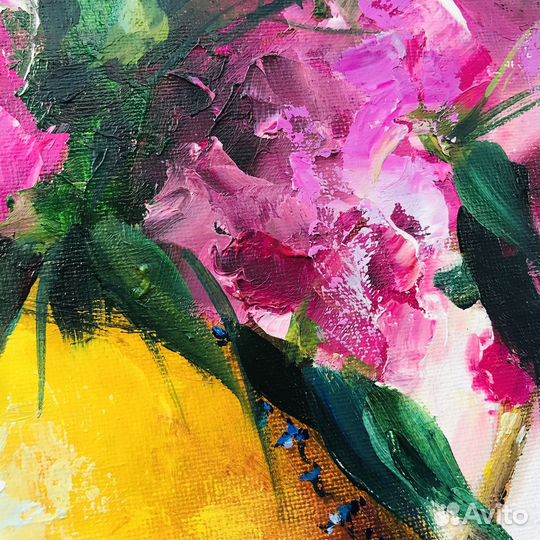 Картина маслом Пионы