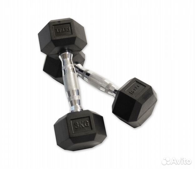 Набор гексагональных гантелей 10 пар от 1 до 10 кг