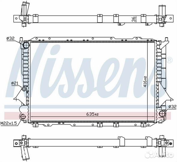 Радиатор охлаждения двс audi 100 C4 (1991) 100 2.8