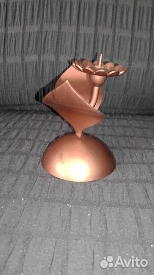 Подсвечник металлический : цветок сссср