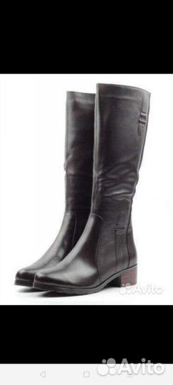 Зимние, кожаные женские сапоги