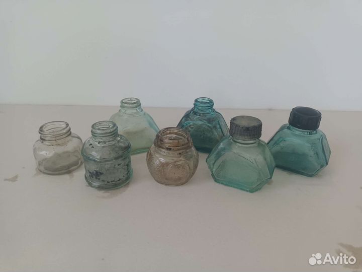 Чернильницы, баночки от чернил. СССР