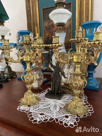 Пара бронзовых подсвечников. Франция