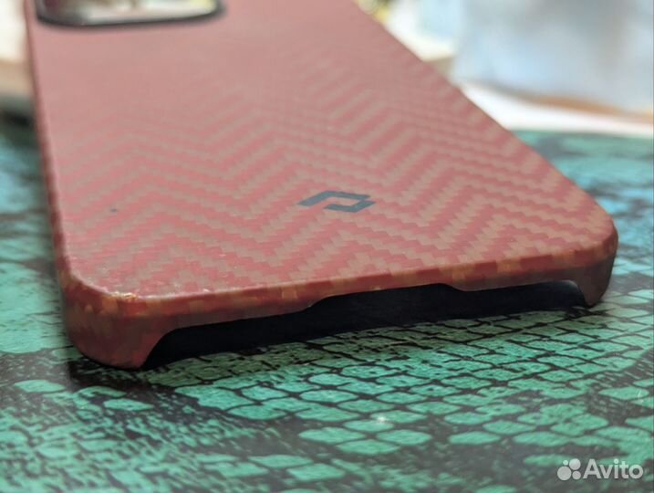 iPhone 13 pro case pitaka carbon рыжий бордо
