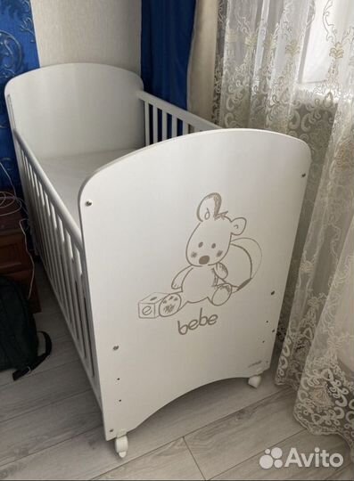 Детская кроватка Micuna белая с матрасом