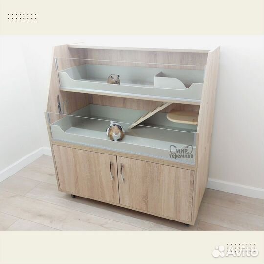 Клетка для морских свинок 100х50х60,сонома,скос4