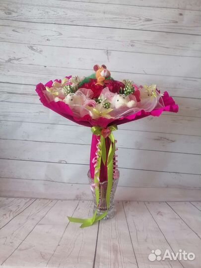 Новый букет из мягких игрушек