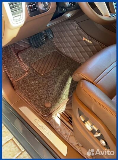 Автомобильные коврики из экокожи 3d