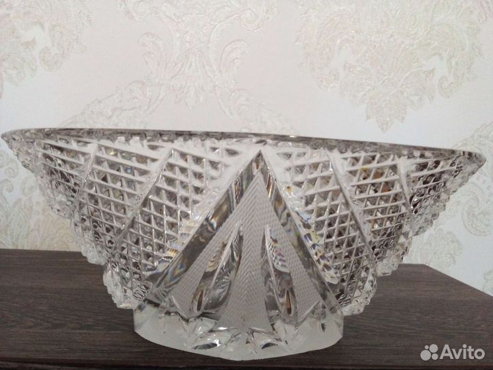 Конфетница хрустальная мельхиор серебро