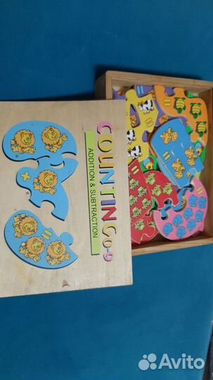 Азбука и цифры, фигуры (дерево, магнитные)