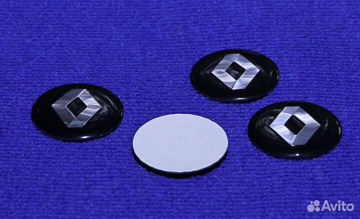 Комплект 3D наклеек диска Рено 56 60 65 мм черн