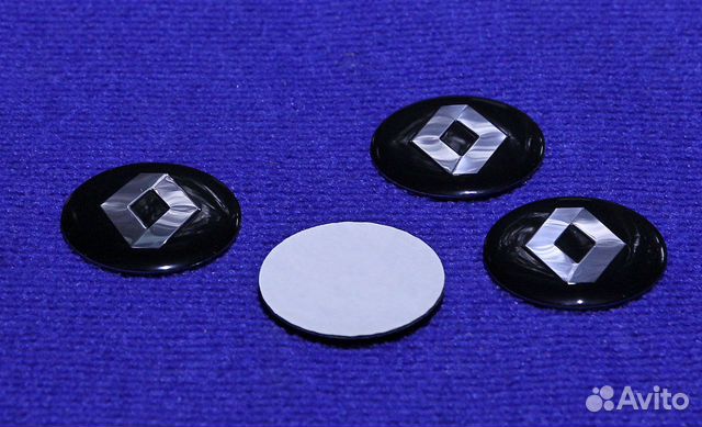 Комплект 3D наклеек диска Рено 56 60 65 мм черн