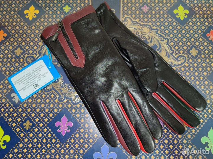 Перчатки женские натуральная кожа 7,5 новые