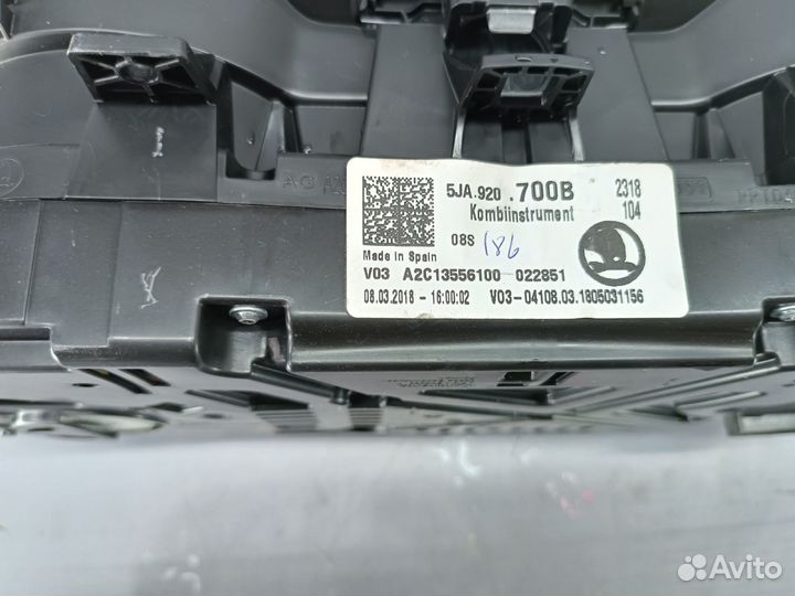 Панель приборов Skoda Rapid