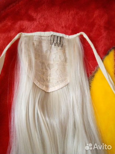 Накладной хвост блонд искусственный