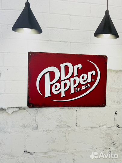 Декор на стену табличка Dr pepper