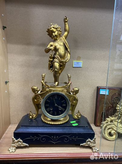 Часы каминные «Купидон» 19 век высота 55 см
